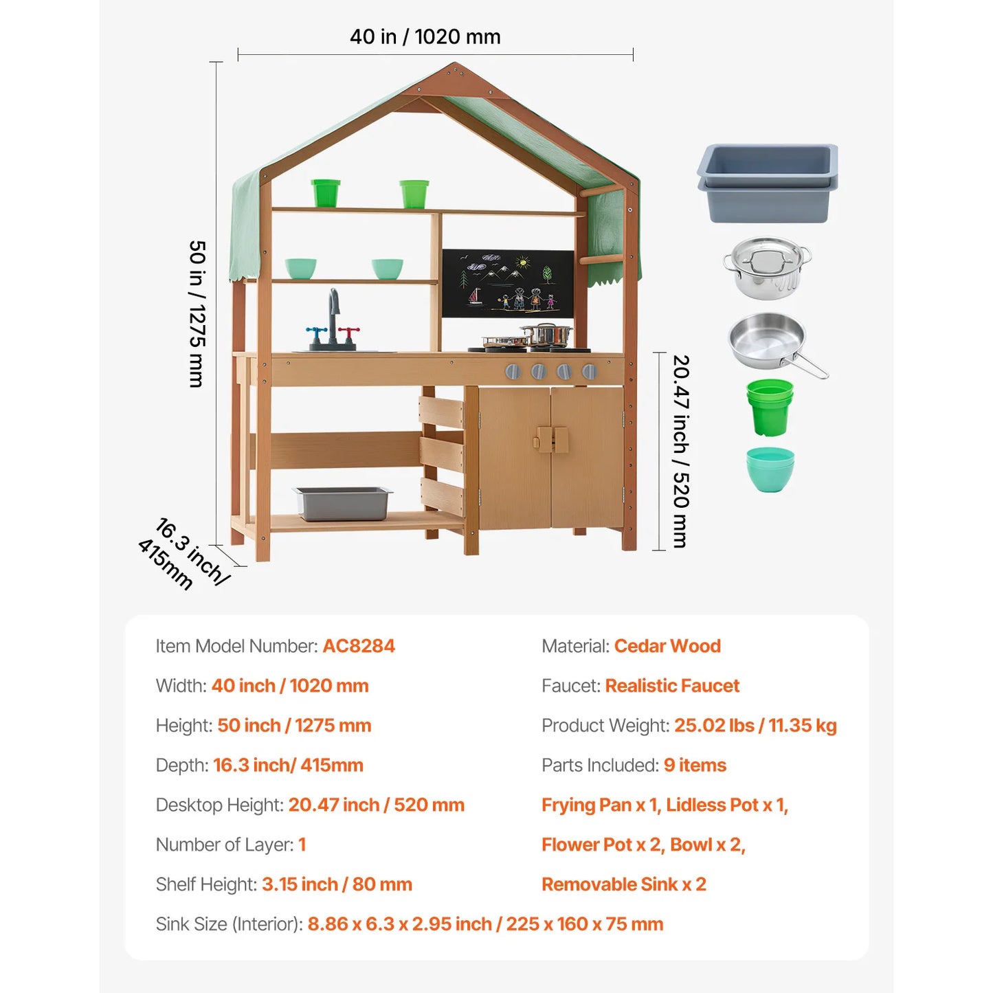 SucceBuy Mud Kitchen Playset With Stoves And Faucet For Kids
