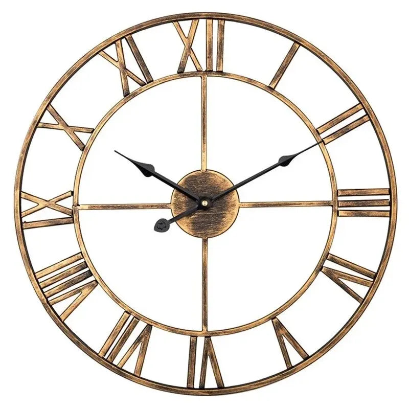 WOKLOK Modern 3D Wall Clock With Roman Numerals Metal Round