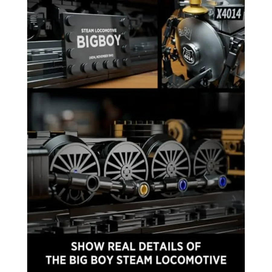 Big Boy Articulated Steam Locomotive Lego Compatible Building Block Set