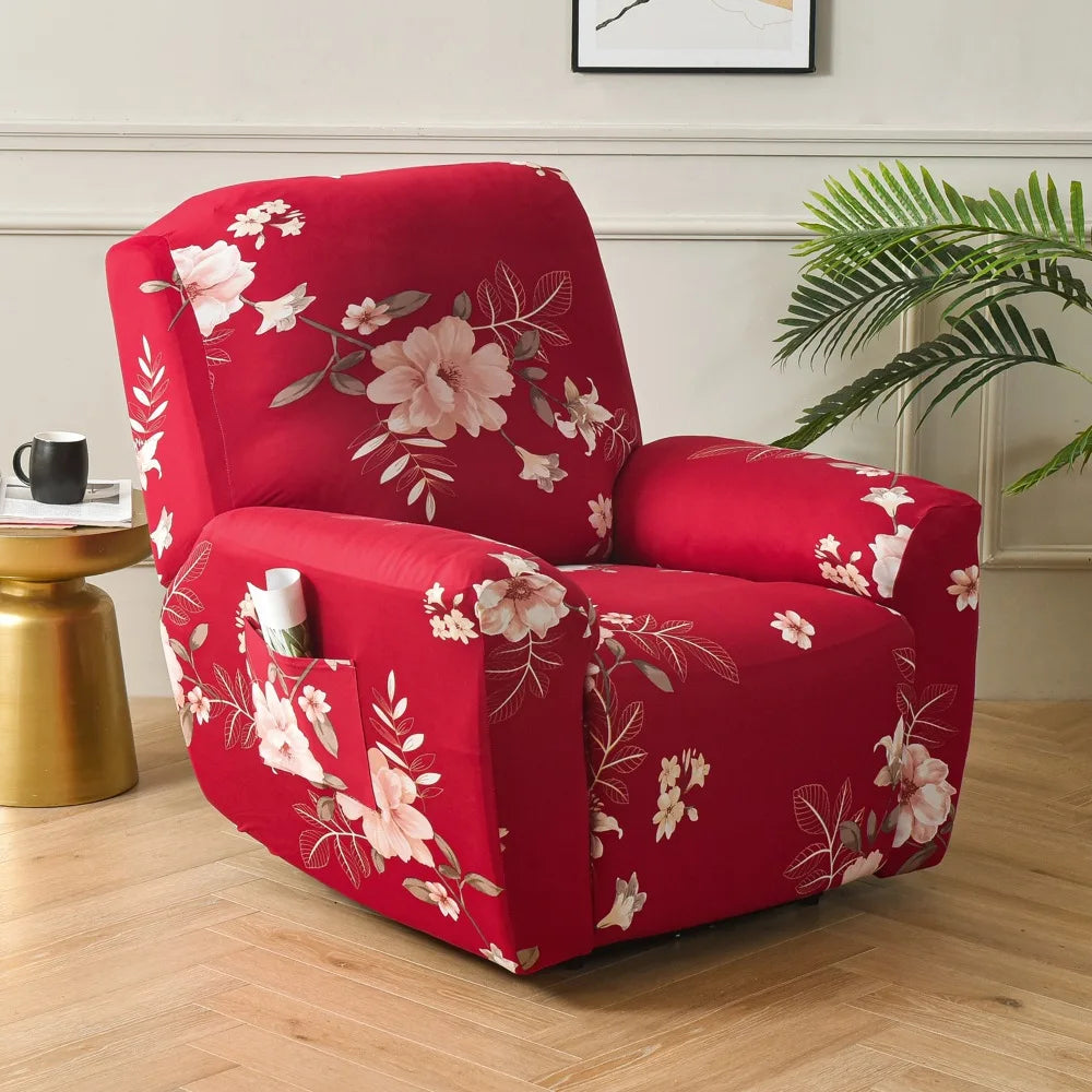 All-Inclusive Recliner Slipcover With Pockets 4-Piece
