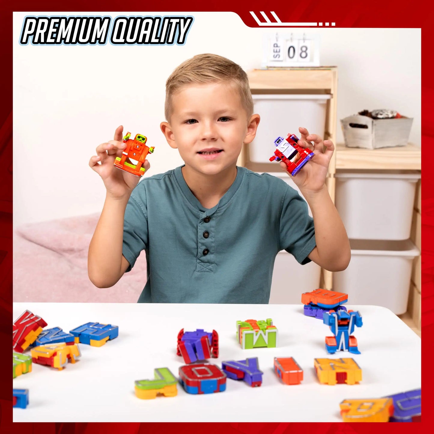 Joyfy Alphabots 26-Piece STEM Transforming Robots Toy