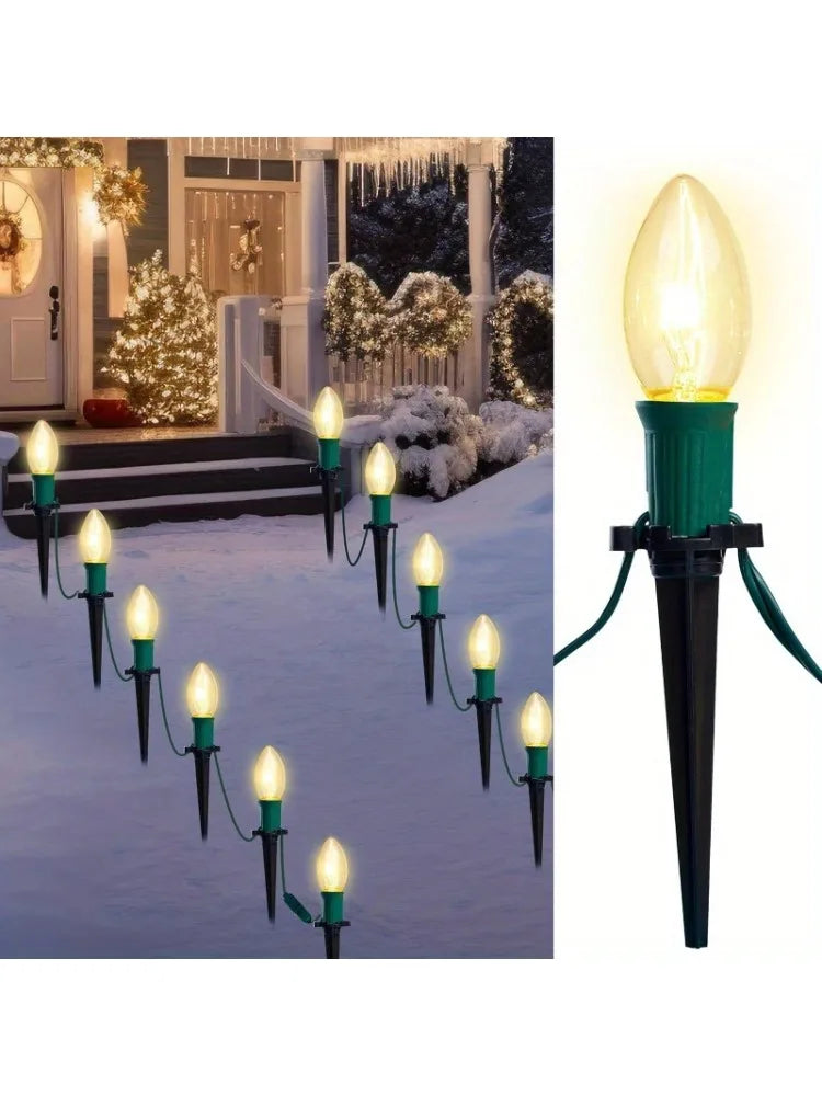 Joyfy C9 Christmas Pathway Lights Outdoor Holiday Yard Decorations