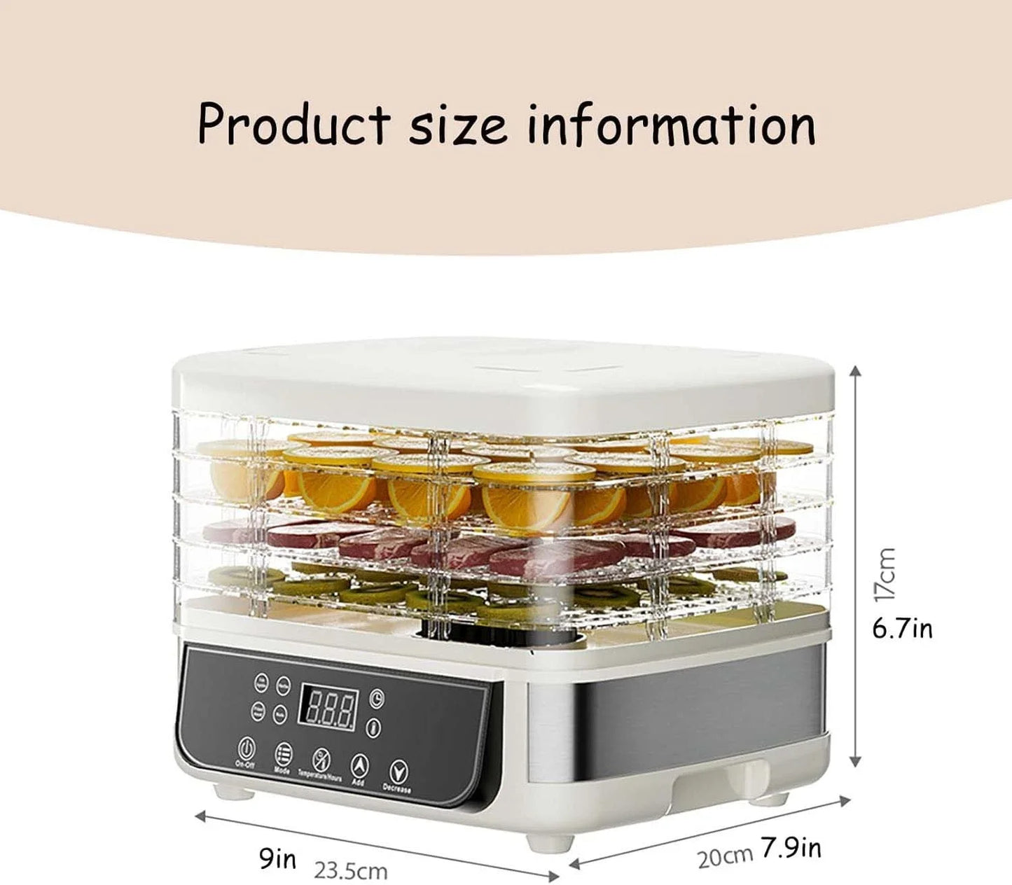 Five Layer Fruit Drying Machine With Adjustable Temperature