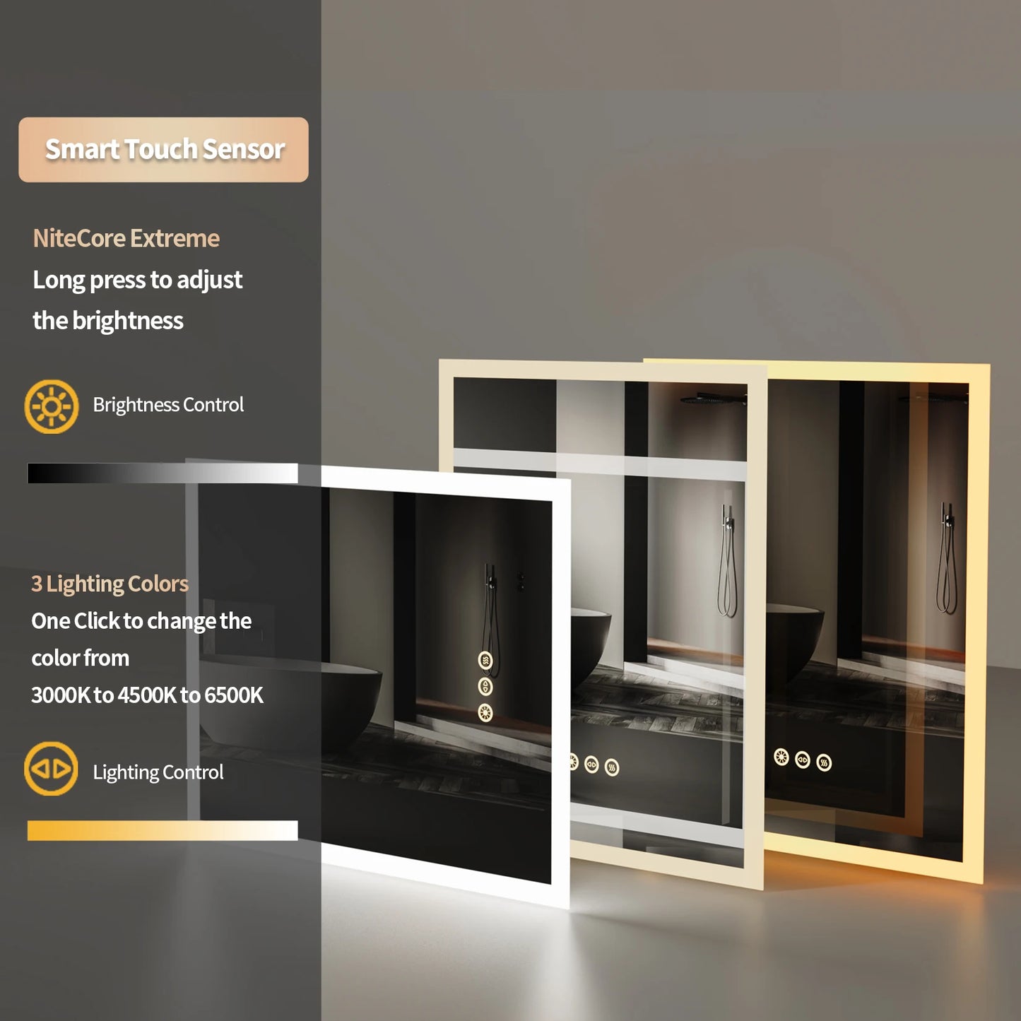 LED Vanity Mirror Illuminated Anti Fog Bathroom Wall Mount