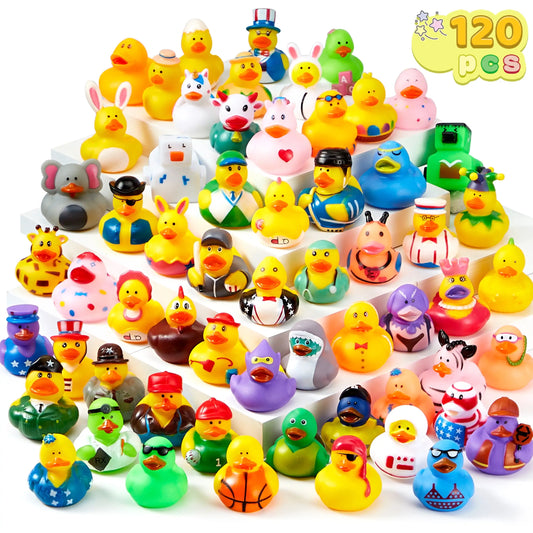 Joyfy 120 Pack Rubber Ducks Assortment For Bath Time Fun