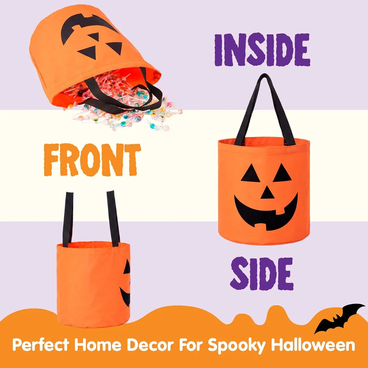 Joyfy Led Light Up Halloween Trick Or Treat Pumpkin Bucket
