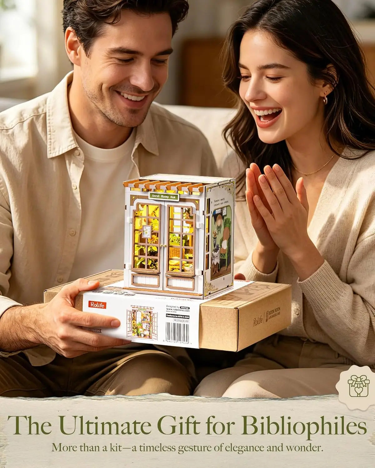Rolife Secret Bloomy Nook DIY Book Kit Wooden Dollhouse