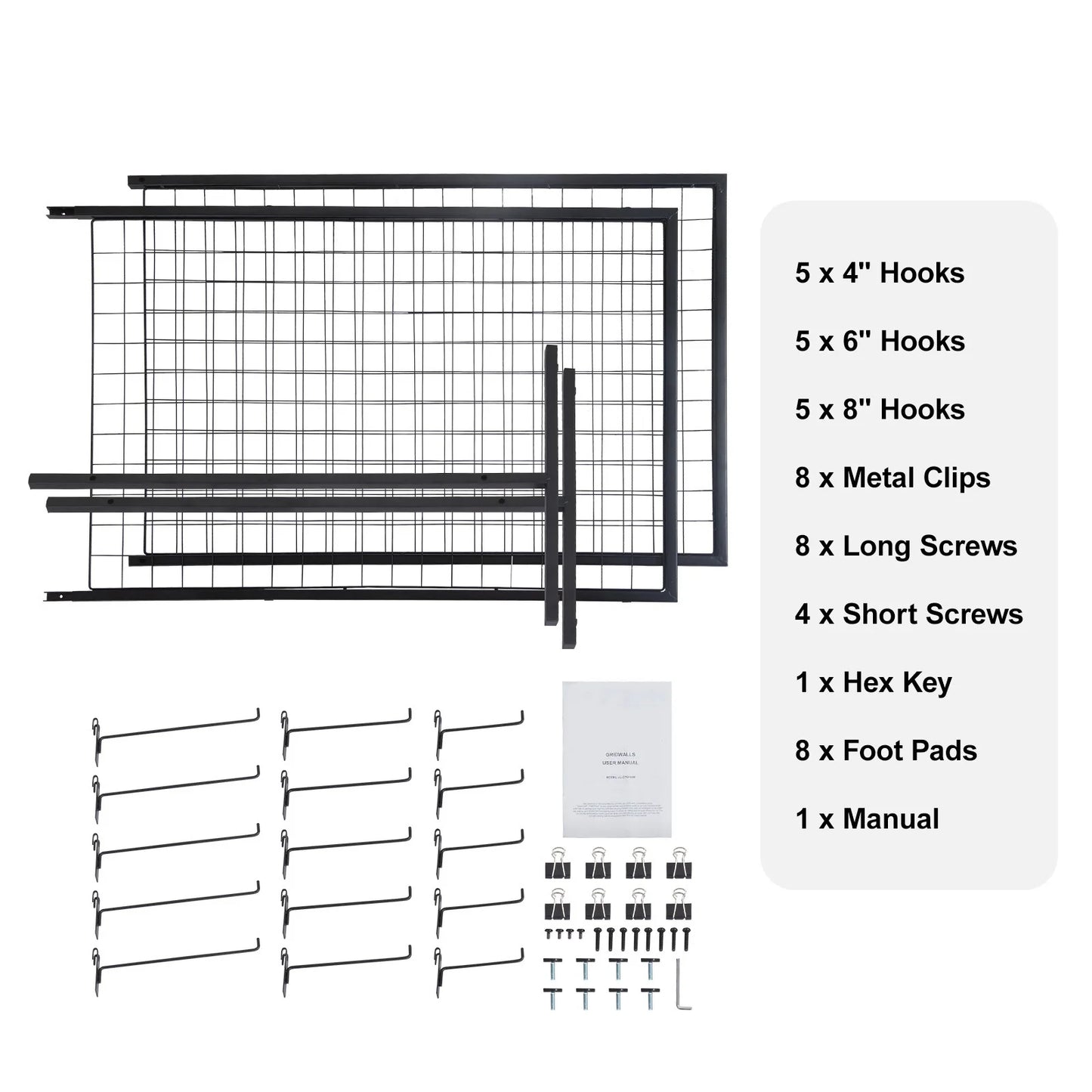 SucceBuy Grid Wall Panels Double Side Wire Gridwall Display Racks