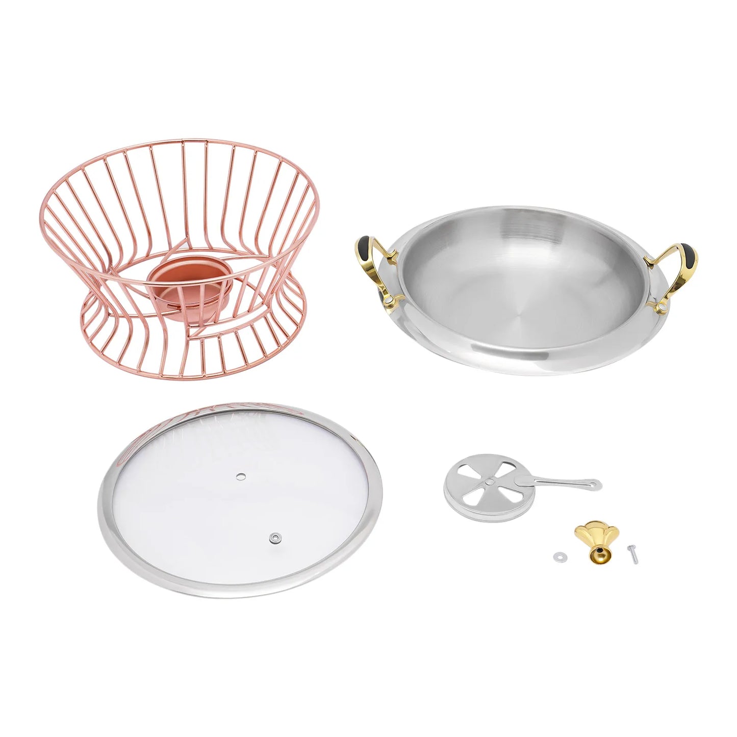 Stainless Steel Round Chafing Dish 24cm 2L Buffet Warmer With Fuel Holder