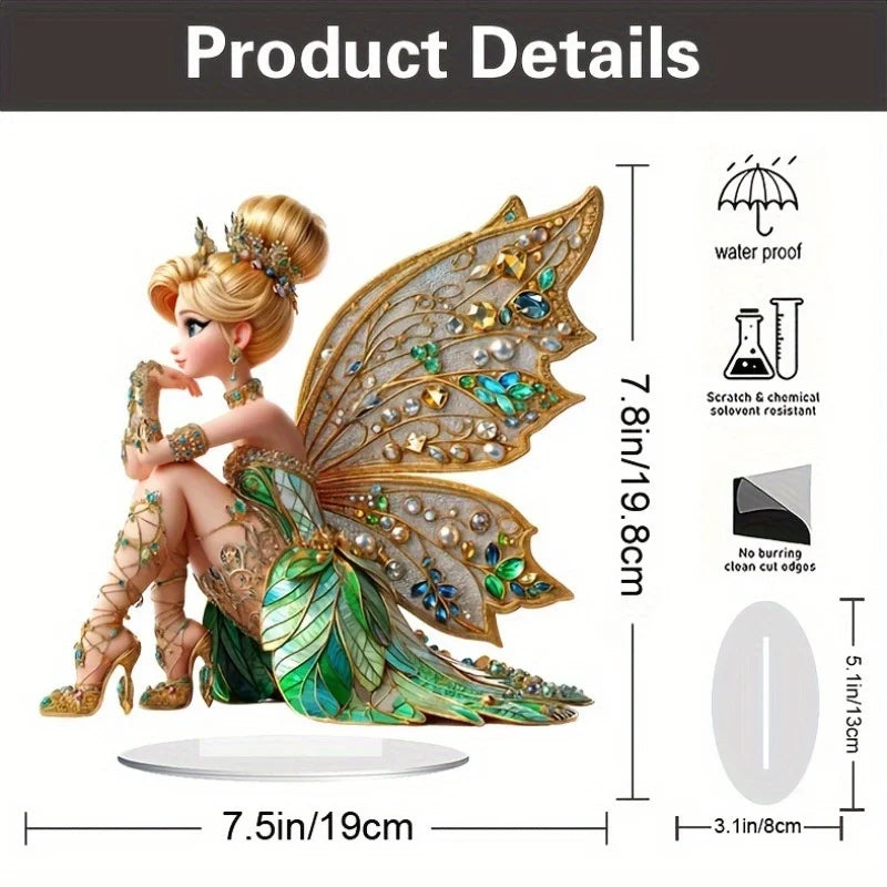 Flower Fairy Elf Acrylic Ornament For Bedroom Living Room Decor