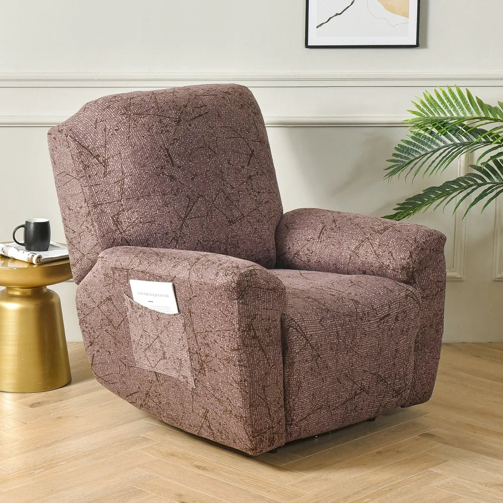 All-Inclusive Recliner Slipcover With Pockets 4-Piece