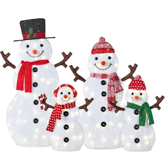 Lighted Snowman Family Christmas Decoration