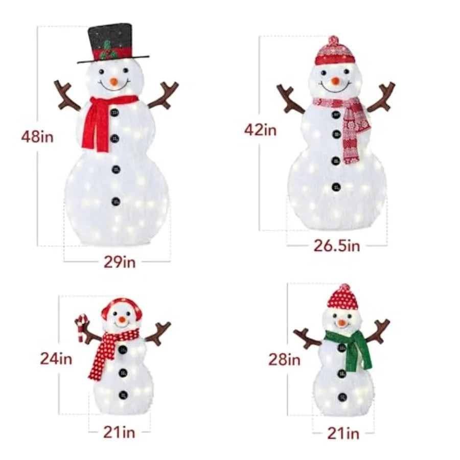 Lighted Snowman Family Christmas Decoration