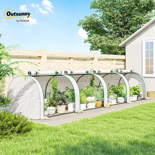 Portable Mini Greenhouse With Four Roll Up Doors For Garden