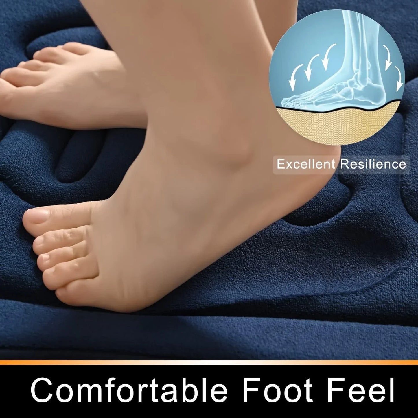 Anti Slip Bathroom Floor Mat Water Absorbing Soft Bath Rug