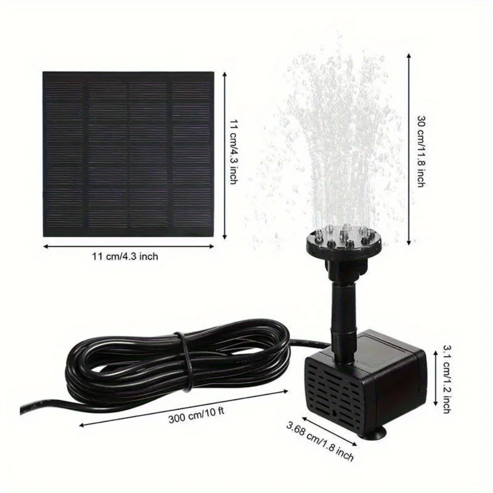 Solar Fountain With 6 Nozzles 1.4W Floating Pond Water Pump
