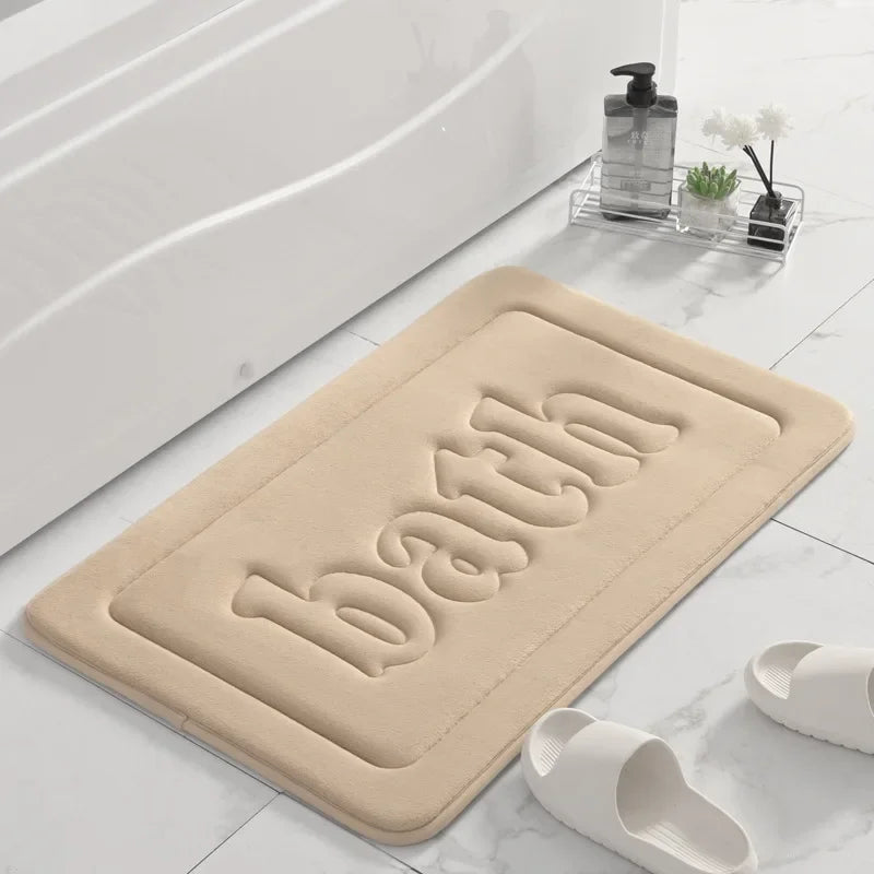 Anti Slip Bathroom Floor Mat Water Absorbing Soft Bath Rug