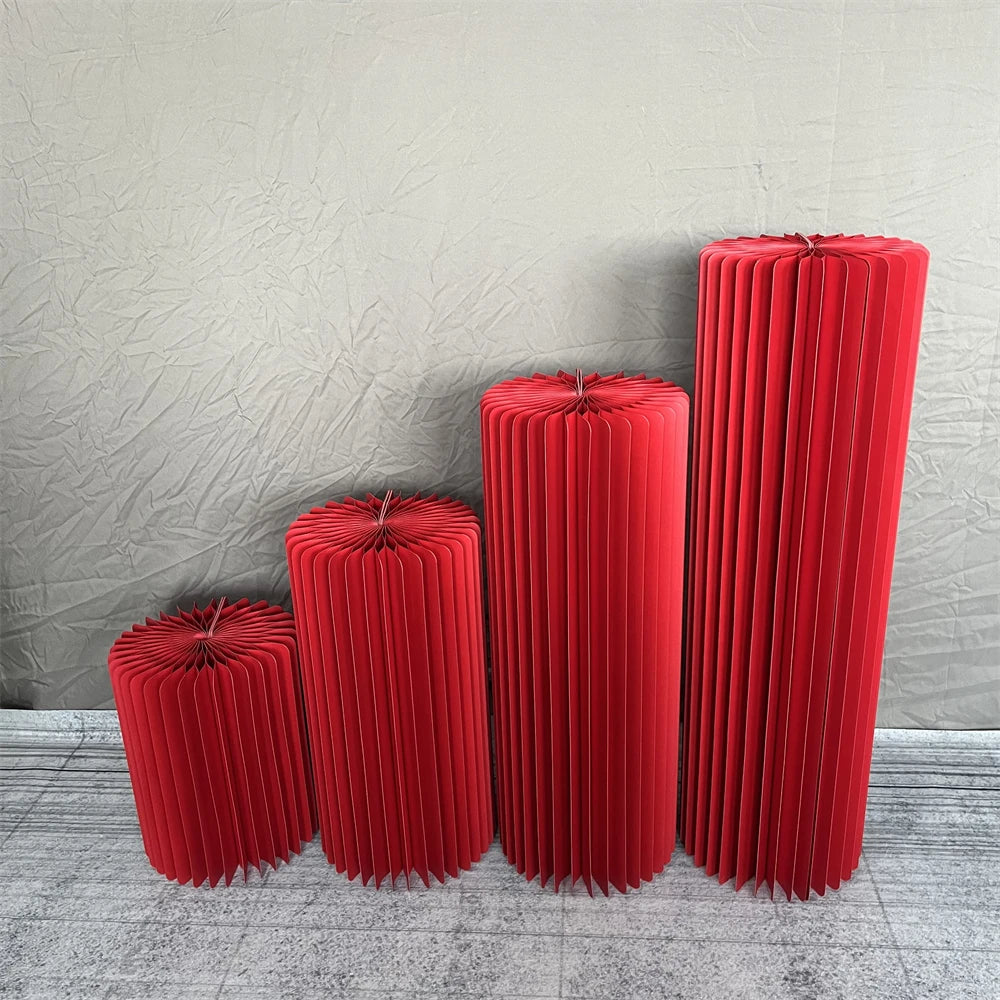 Cylindrical Paper Folding Wedding Flower Ornament Origami Decor For Shop Window