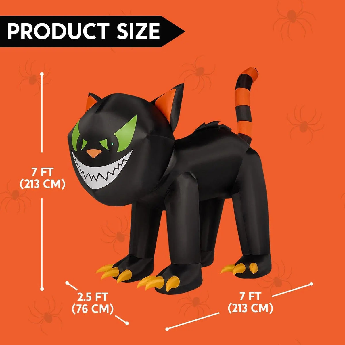 Joyfy Halloween Inflatable Crawling Cat Outdoor Yard Lighted Decoration