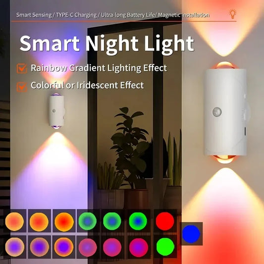 Heinast Rechargeable Gradient LED Night Light With Motion Sensor