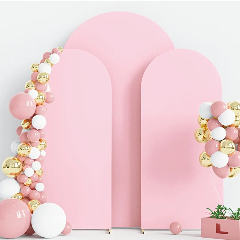 Three Piece Elastic Fabric Backdrop Covers For Birthday And Wedding