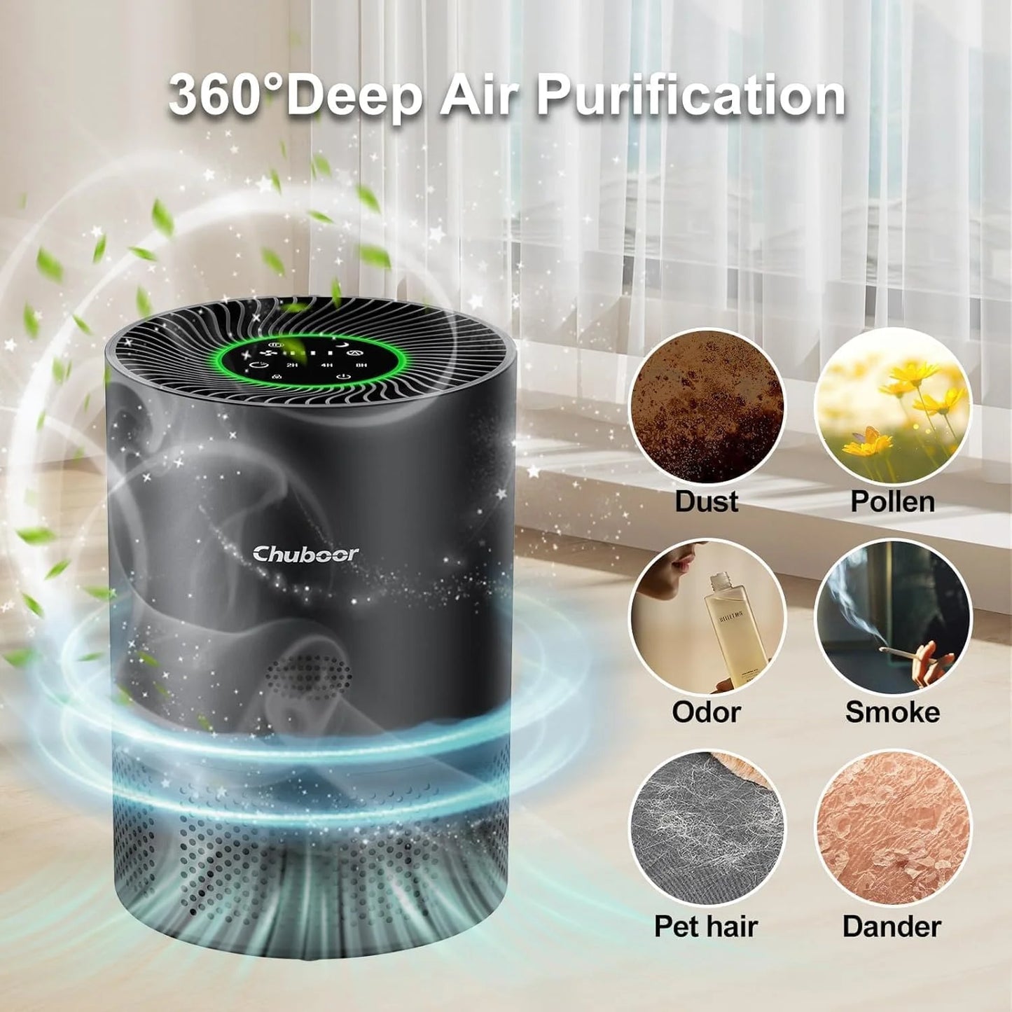 Chuboor H13 True HEPA Air Purifier for Home and Kitchen