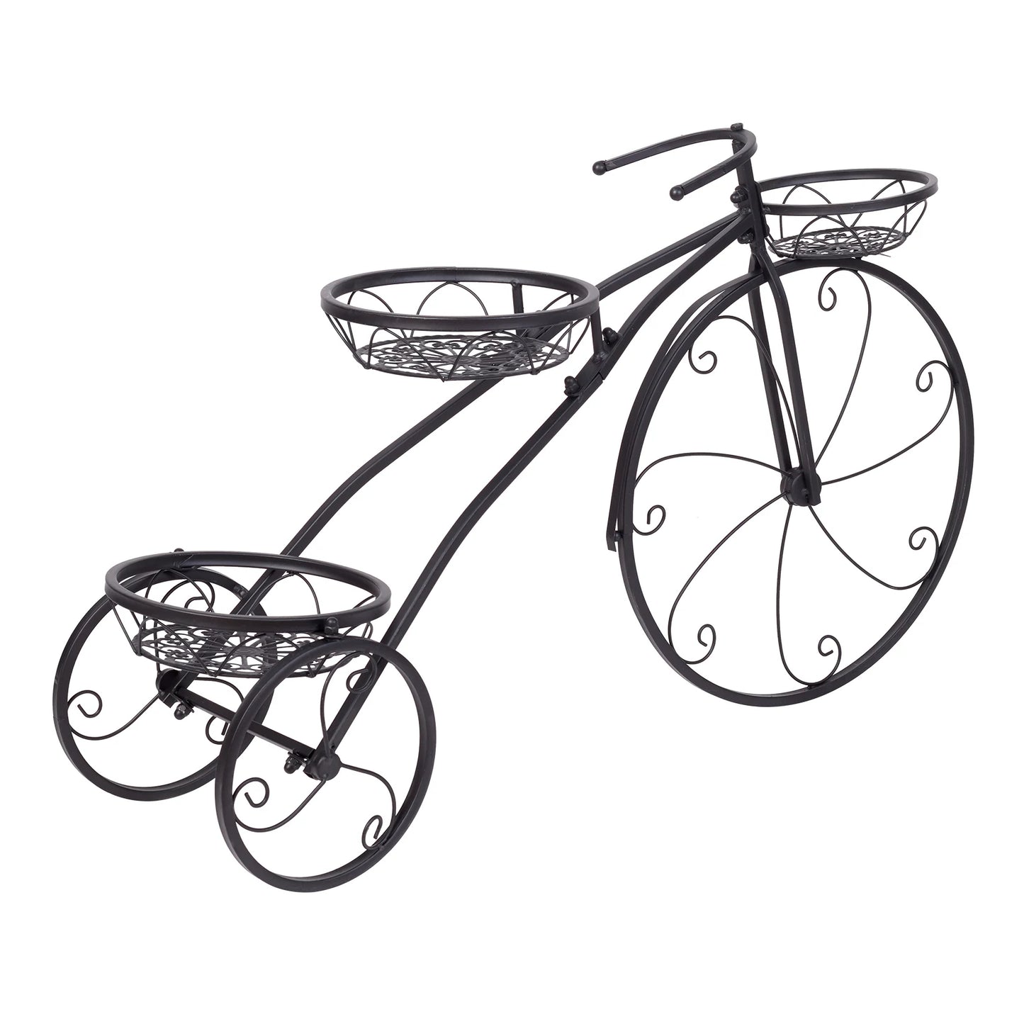 Wisfor Indoor 3 Tier Iron Garden Plant Stand Bicycle Shape