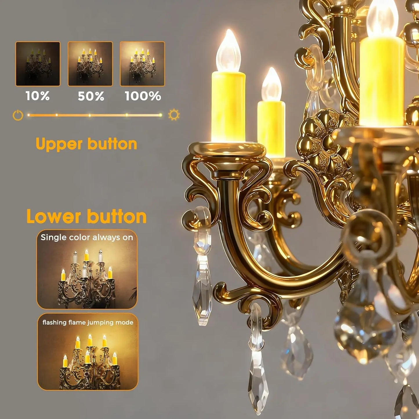 Crystal Chandelier LED Night Light Dusk To Dawn Sensor Rotatable