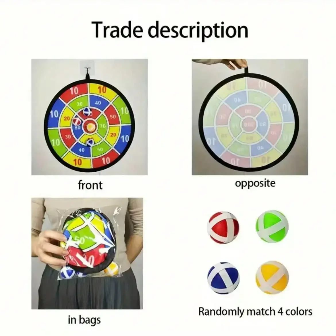 Sticky Ball Dart Board Set For Indoor Outdoor Family Fun